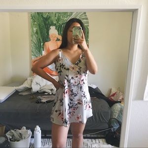 pretty floral silk slip dress